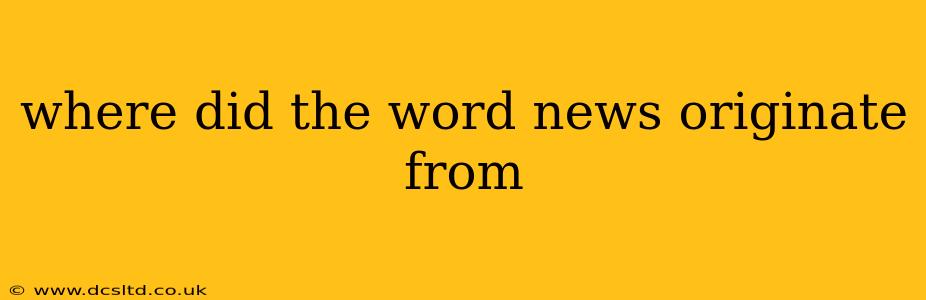 where did the word news originate from