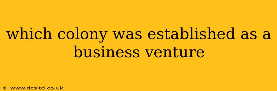 which colony was established as a business venture