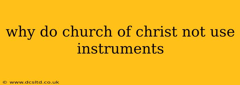 why do church of christ not use instruments
