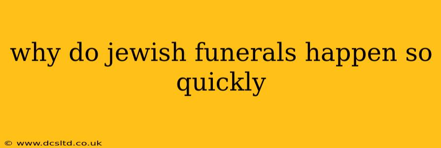 why do jewish funerals happen so quickly