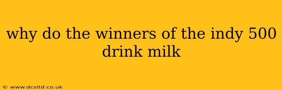 why do the winners of the indy 500 drink milk