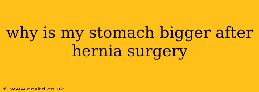 why is my stomach bigger after hernia surgery
