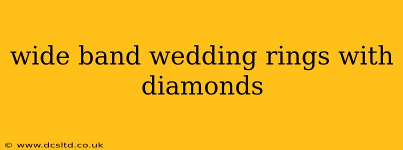 wide band wedding rings with diamonds