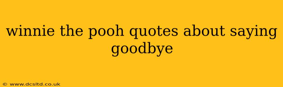 winnie the pooh quotes about saying goodbye