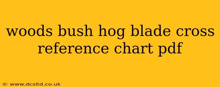 woods bush hog blade cross reference chart pdf