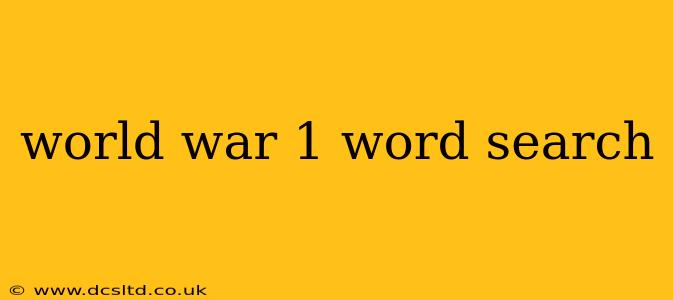 world war 1 word search