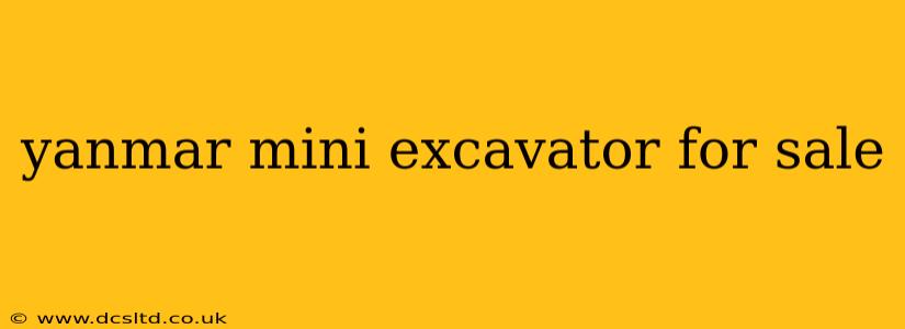 yanmar mini excavator for sale