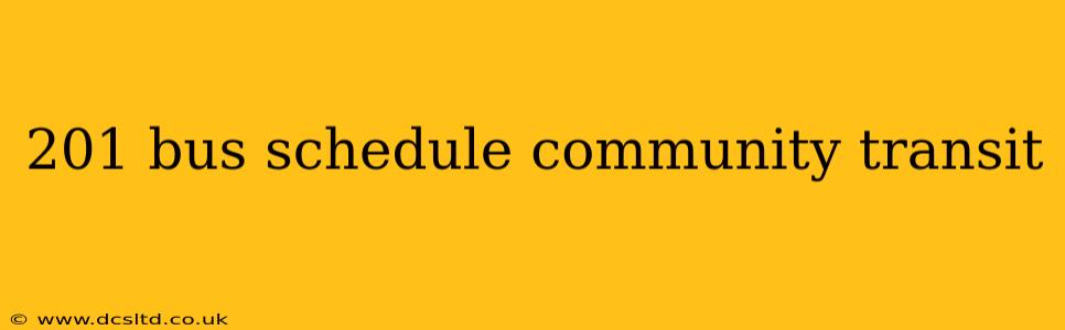 201 bus schedule community transit