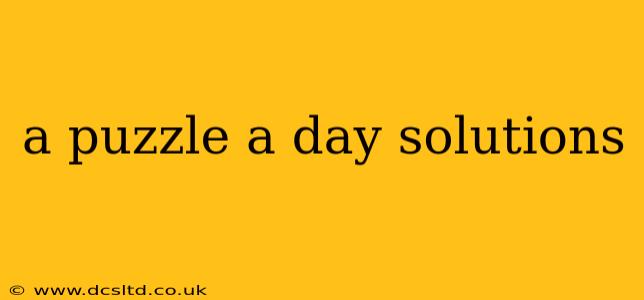 a puzzle a day solutions