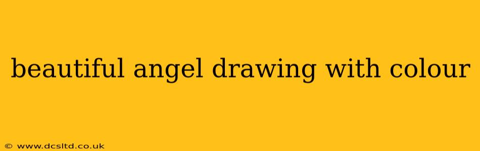 beautiful angel drawing with colour