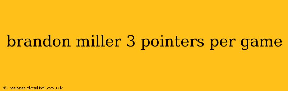 brandon miller 3 pointers per game