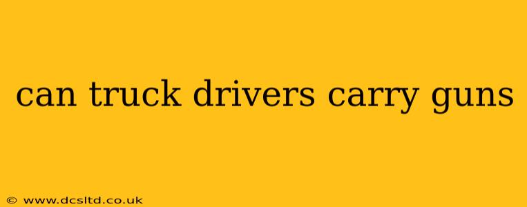 can truck drivers carry guns