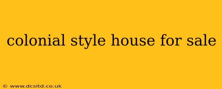 colonial style house for sale