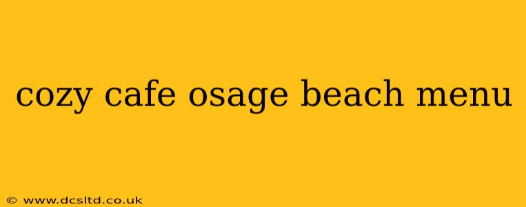 cozy cafe osage beach menu