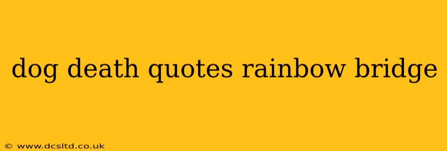 dog death quotes rainbow bridge