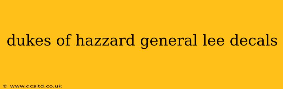dukes of hazzard general lee decals