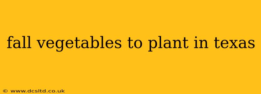 fall vegetables to plant in texas