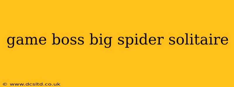 game boss big spider solitaire