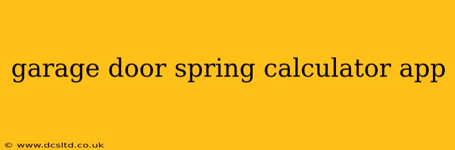 garage door spring calculator app