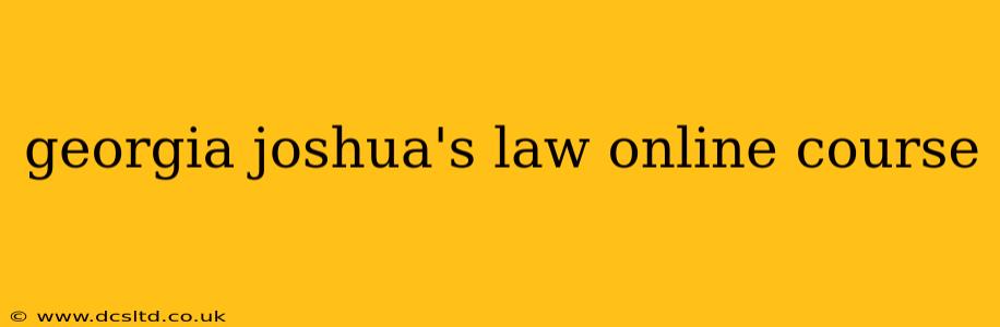 georgia joshua's law online course
