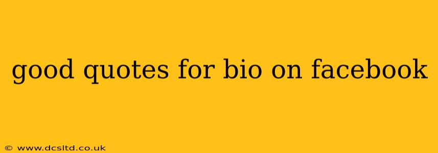 good quotes for bio on facebook