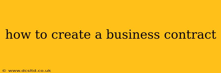 how to create a business contract
