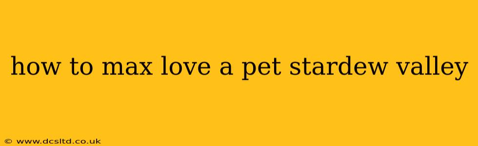how to max love a pet stardew valley