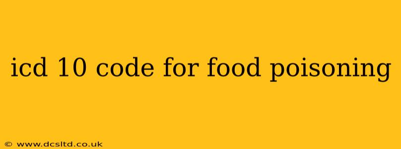 icd 10 code for food poisoning