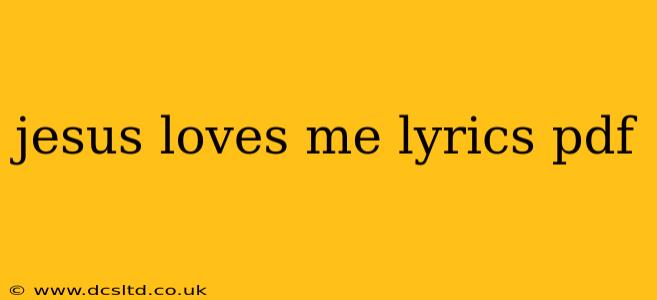jesus loves me lyrics pdf