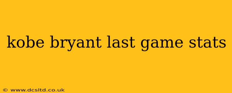 kobe bryant last game stats