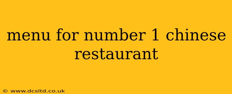 menu for number 1 chinese restaurant