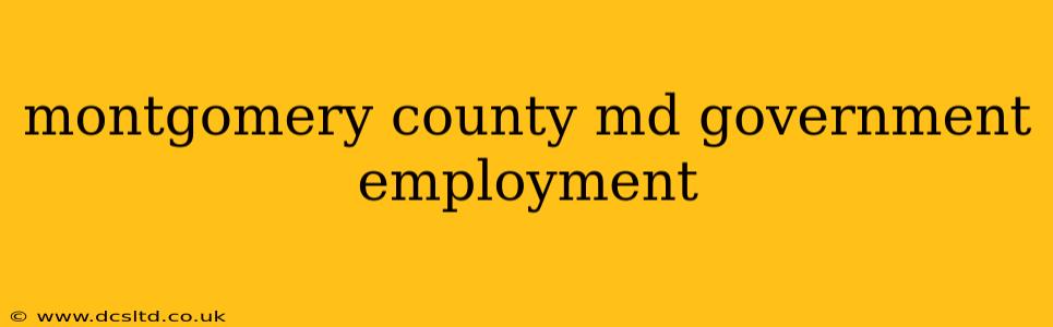 montgomery county md government employment