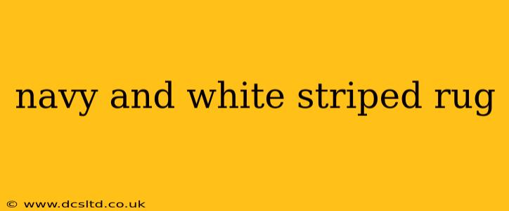 navy and white striped rug