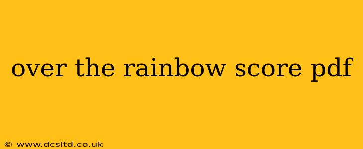 over the rainbow score pdf
