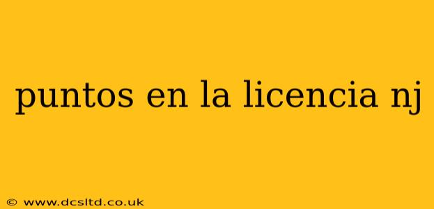 puntos en la licencia nj