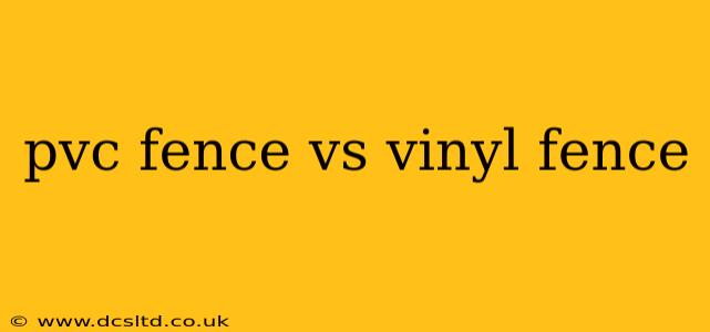 pvc fence vs vinyl fence