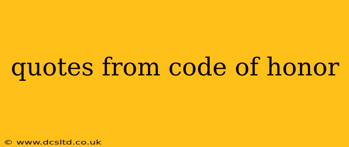 quotes from code of honor