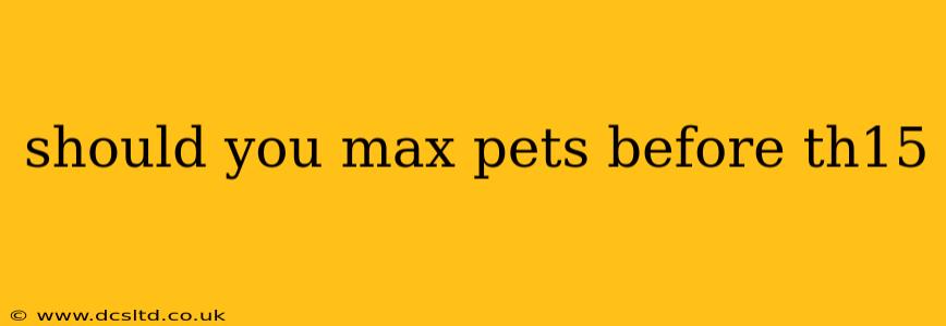 should you max pets before th15