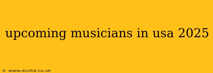 upcoming musicians in usa 2025