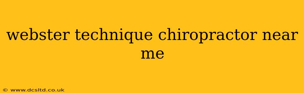 webster technique chiropractor near me