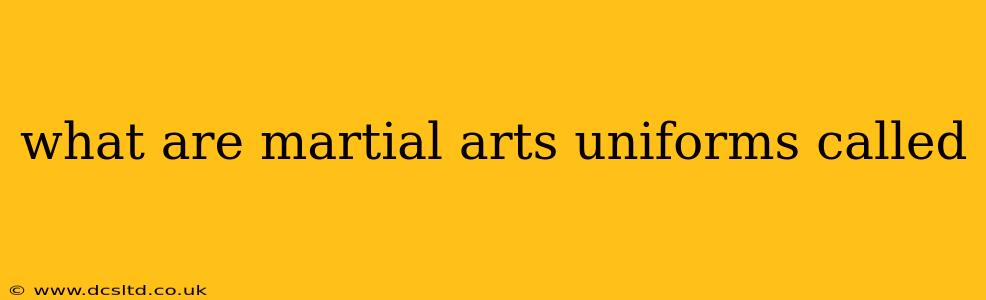 what are martial arts uniforms called
