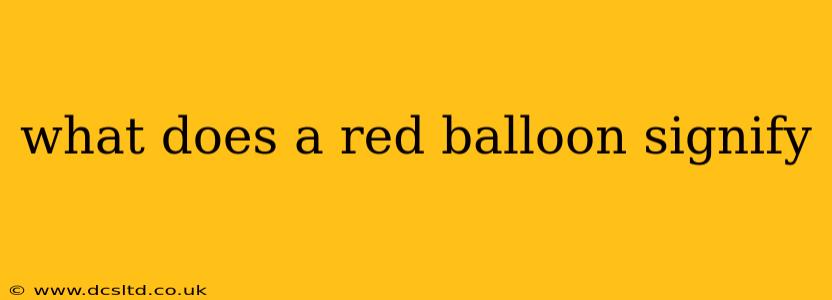 what does a red balloon signify