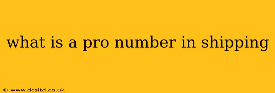 what is a pro number in shipping