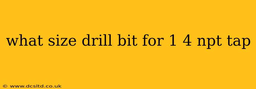 what size drill bit for 1 4 npt tap