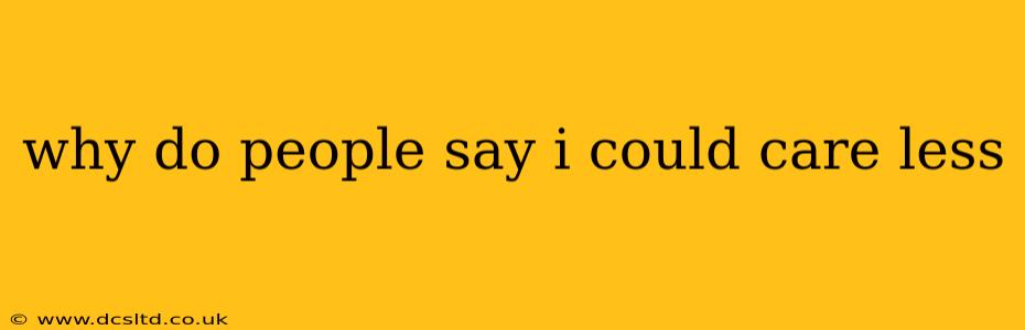 why do people say i could care less